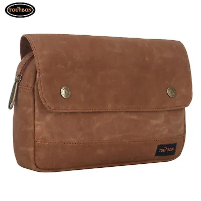 Tourbon Waxed Canvas Bike Handlebar/Saddle Case Bicycle Frame Pouch Cycling Bag • $25.19