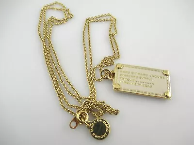 Marc By Marc Jacobs Gold Tone And Enamel Standard Supply Tag Pendant Necklace • $39