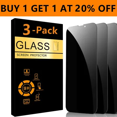 3 Pack For IPhone 15 14 13 12 11 Pro Max Privacy Tempered Glass Screen Protector • $7.99