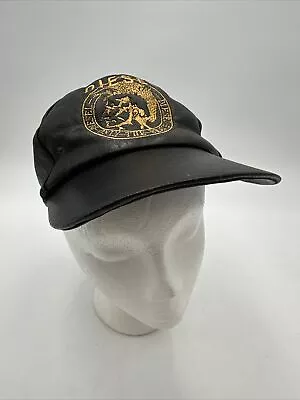 Diesel Only The Brave Adjustable Strap Distressed Leather Insulated Cap RARE • $49.98