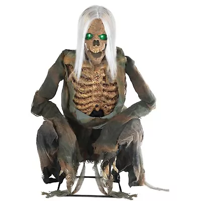 New Freaky 3 FT Animated Crouching Skeleton Halloween Or Haunted House Prop • $249