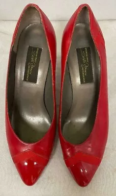 Vintage Sesto Meucci Red Leather Heels - 6.5 B  Made In Italy • $29.99