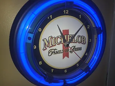 Michelob Beer Bar Man Cave Neon Advertising Wall Clock Sign • $99.99