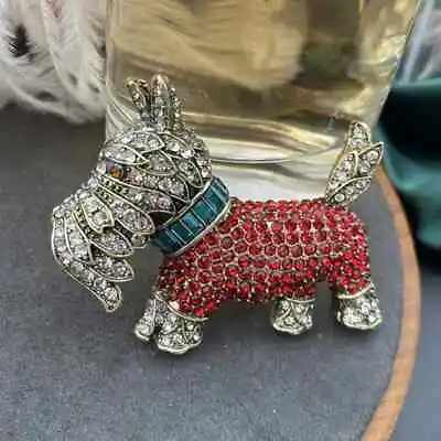 New Vintage Rhinestone Dog Brooch Cute Exquisite Cartoon Animal Accessories Pins • $5.61