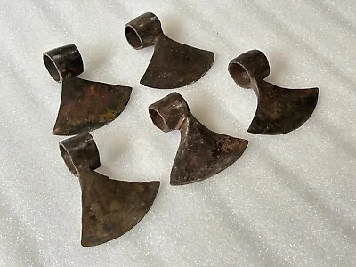 Rare Vintage Hand Forged Heavy Iron Hatchet Axe Head Wood Cutter Tool 5 Pcs • $229.12