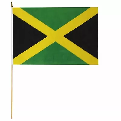 New Jamaica Hand Waving Flag For The Home Or Carnival Jamaica Flag On A Stick • £4.99