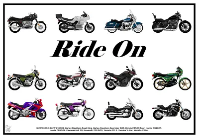 POSTER - MOTOR BIKE COLLECTION - A2 SIZE - Bike Motorcycle Print Kawasaki • £12.99