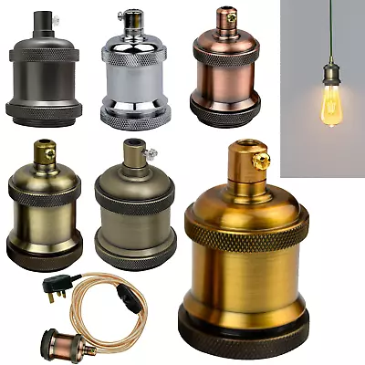 E27 Vintage Industrial Light Bulb Lamp Holder Antique Retro Edison Fitting UK • £5.64