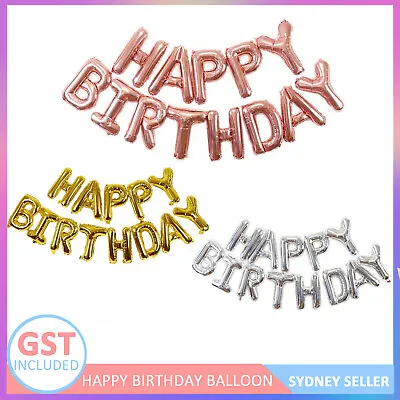 16'' 40cm Happy Birthday Balloon Party Decoration Banner Inflating Foil Bunting • $1