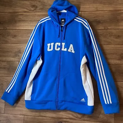 Adidas UCLA Bruins Full Zip Hoodie Jacket Adult XL Blue Mens 8-Clap Basketball • $29.97