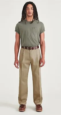 Dockers Clasic Khakis  Pleated Pants Size 46X34 NWT 100% Cotton • $34.99