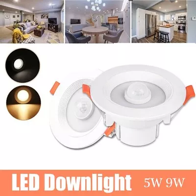 1X PIR Sensor Motion LED Downlight Night Light Recessed Ceiling Spot Lamp 50W/7W • $16.42