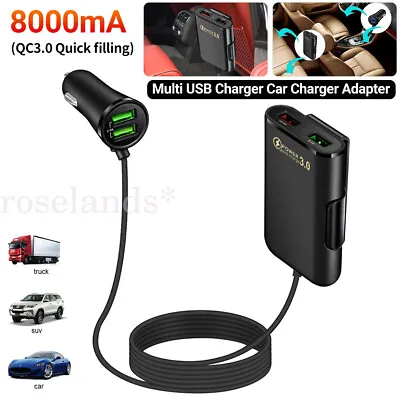 Multi USB Fast Car Charger 4 Ports Quick QC3.0 Adapter Cigarette Lighter Socket • $14.78