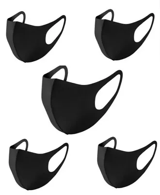 5-PACK Face Fashion Mask Washable Reusable Unisex Adult MASK Black • $8.88