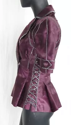 J. MENDEL Paris Burgundy Broadtail Fur JACKET Top Horizontal Pleated Design • $999.99