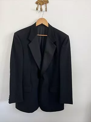 Givenchy Monsieur Tuxedo Blazer Jacket Mens 41 Long Black Single Breasted VTG • $75