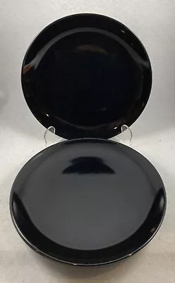 IKEA Fargrik 12011 Glossy Black Salad Plates 8.2in Discontinued Set Of 4 • $20