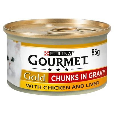 £7.83 • Buy Gourmet Gold Chicken & Liver Wet Cat Food Tins - 12 X 85g