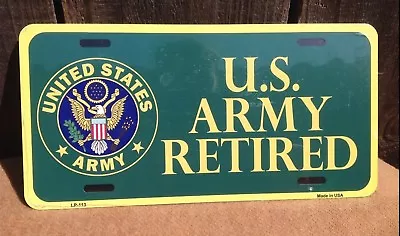 US Army Retired Green Military Metal License Plate Auto Car Truck Tag • $11.95