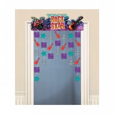 £3.99 • Buy Rock Star Party Decorations Swirls Doorway Banner Ceiling Banner All On One Page