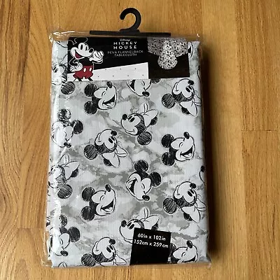 Disney Mickey Minnie Mouse Table Cloth 60” X 102  PEVA Plastic Flannelback New • $29.99