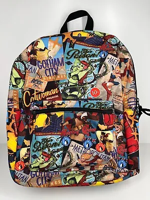 DC Comics Backpack Bag Comic Graphics Harley Quinn Wonder Woman Adjustable Strap • $42.95