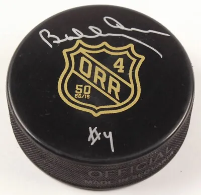 Bobby Orr Signed Official NHL Bruins 50th Anniversary Logo Puck ORR HOLO & Cert • $219