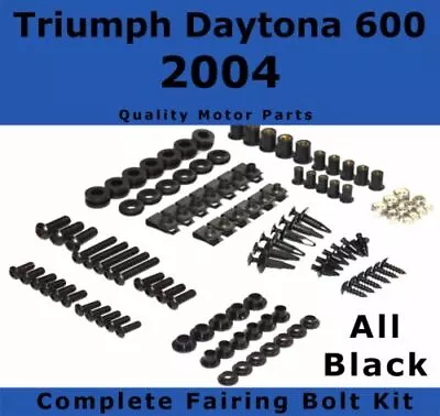 $45.99 • Buy Complete Black Fairing Bolt Kit Body Screws For Triumph Daytona 600 2004