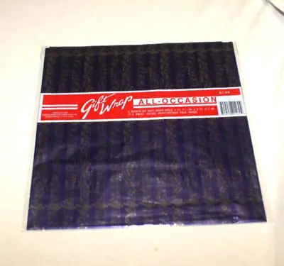 2 All Occasion Foil Gift Wrap Sheets Blueish Purple Music Notes 19  X 27  - New • $2.95