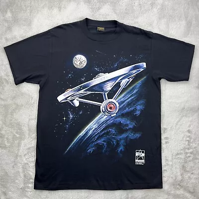 Vtg Star Trek Shirt Mens XL Black 90s Anniversary Movie Promo Space Made In USA • $49.99