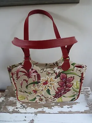 MARLO Vintage Women's Hawaiian Beaded Floral Zip Leather Strap Handbag NEW • $29.83