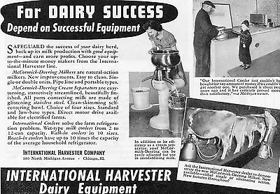 1941 Print Ad International Harvester McCormick Deering Milker Separator Cooler • $9.99