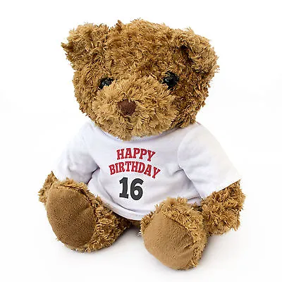 NEW - HAPPY BIRTHDAY 16 - Teddy Bear - Cute And Cuddly - 16th Gift Present • £19.95