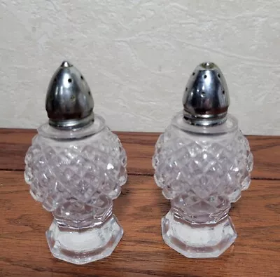 Vintage Crystal Cut Glass Salt And Pepper Shakers Art Deco • $9.99