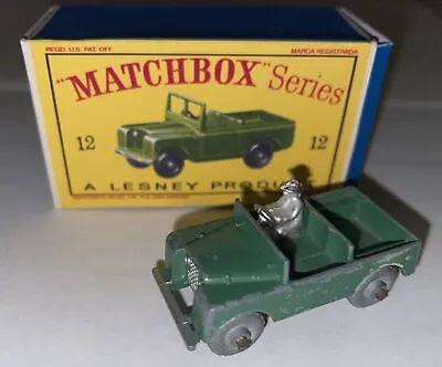 Matchbox Lesney 12-B Land Rover Series II Green Type E Box • $29.96