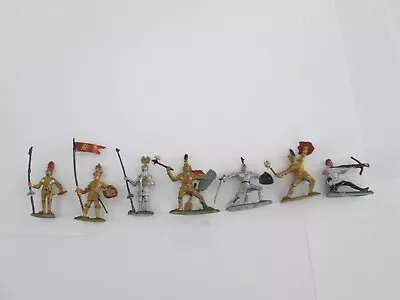 Marx Knights Miniatures/ 7 Knights4 Gold3 Silver No Broken Have Patina / Real • $49