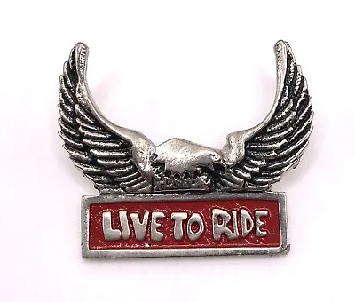 Vintage  Live To Ride  Pin Collectible Old Biker Pinback Motorcycle Memorabilia • $12.99