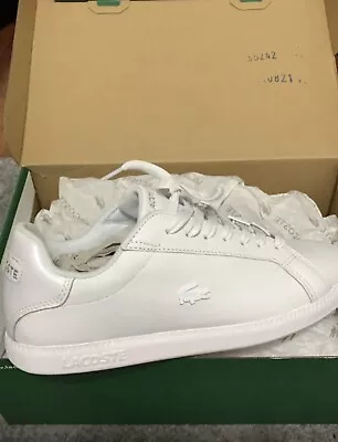£45 • Buy Lacoste Graduate Leather Trainers, Total White UK 6.5 New £45