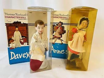 $21 • Buy Vtg Norman Rockwell Davey & Anne Character Doll Collectors Edition With Boxes