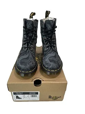 Doc Martens 1460 Pascal AirWair Black/Grey Marbled Suede Boots Women’s 7 New! • $89.99