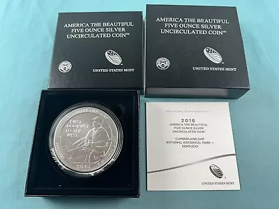 2016 Cumberland Gap America The Beautiful BURNISHED 5 Oz Silver Coin - Cracked • $66