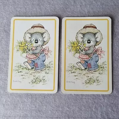 SARAH KAY  KOALA  SWAP PLAYING CARD Single X2 CARDS GUC AUSTRALIANA COLLECTOR  • $5