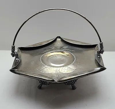 Vintage Antique Silver Plate Serving  Candy Dish  Basket Tray  Sweet Meats • $12.99