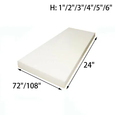 High Density Upholstery Foam Seat Padding Cushion Replacement 24 X72  24 X108  • $28.69