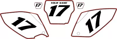 2007 HONDA CRF450 Custom Pre-Printed Backgrounds White With Red Pro Pinstripe • $43.99