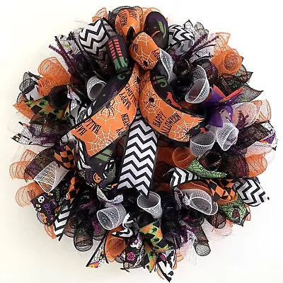 Halloween Wreath Door Wreath Deco Mesh Wreath • $35