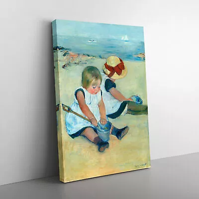Children Playing On The Beach By Mary Cassatt Canvas Wall Art Print Framed Decor • £24.95
