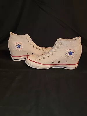 $59.99 • Buy Converse Chuck Taylor All Star Lux Hidden Heel Wedge Twill Knit Canvas Womens 7