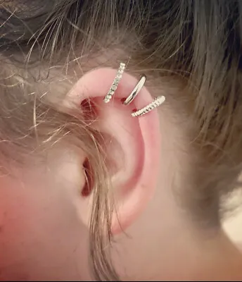 Silver Ear Cuffs! Crystal Ear Cuff / Twisted Ear Cuff / For Non Pierced Ears. • $3.67