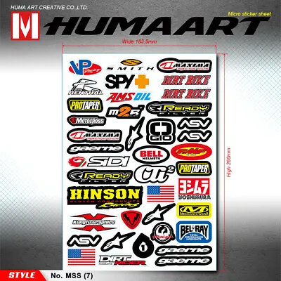 Motorcycle Sponsor Decal Vinyl Sticker Kit MX Bike Car Wheel Helmet Exhaust Deco • $9.80